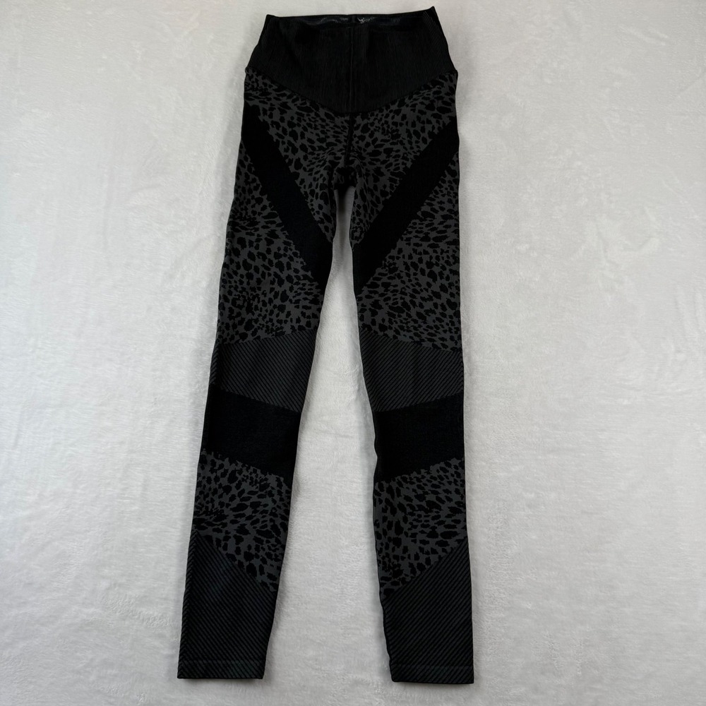 Good American Womens Black Grey Leopard Seamless‎ High Rise Leggings Size 0/1